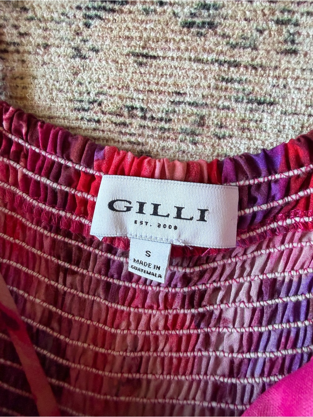 Gilli Floral Tiered Midi Dress in Pink and Magenta - Picture 4 of 5